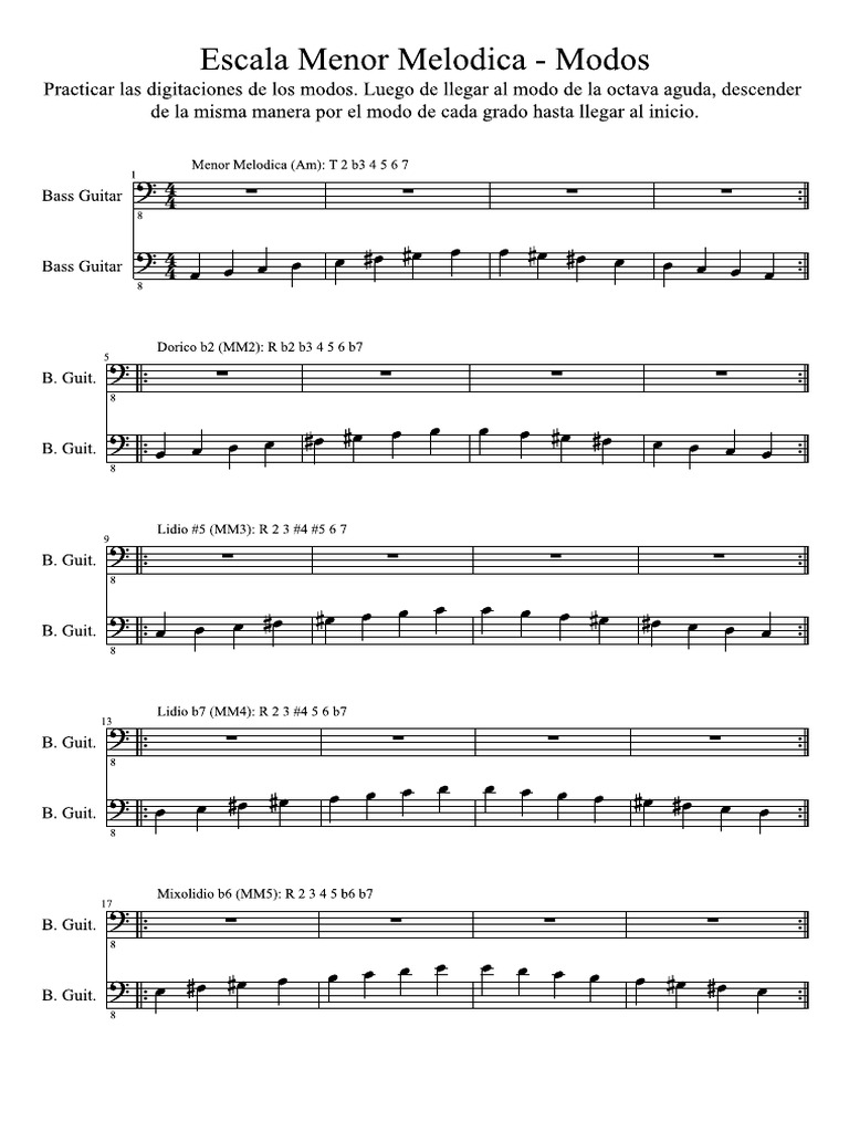 Escala Menor Melodica - Modos PDF | PDF