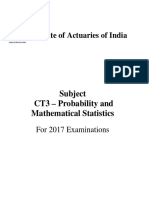 Institute of Actuaries of India: Subject CT3 - Probability and Mathematical Statistics