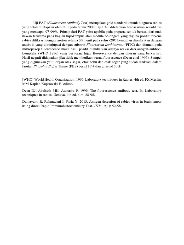 Uji FAT untuk Diagnosa Rabies | PDF | Sains & Matematika