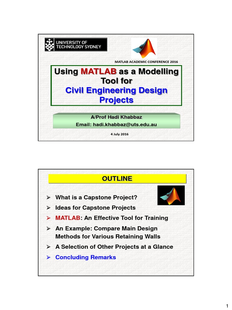 Using Matlab As Modelling Tool For Civil Engineering Design Projects ...