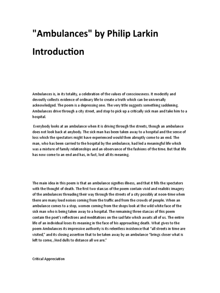 Ambulance poem pdf picture