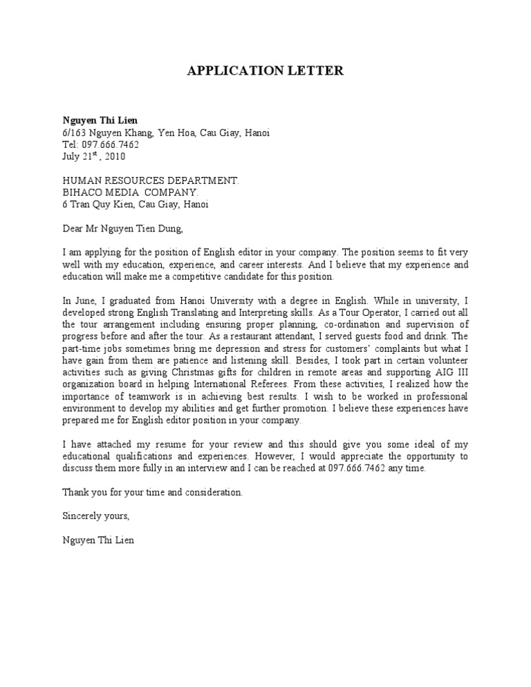 Application for English Editor Position | PDF | Wellness