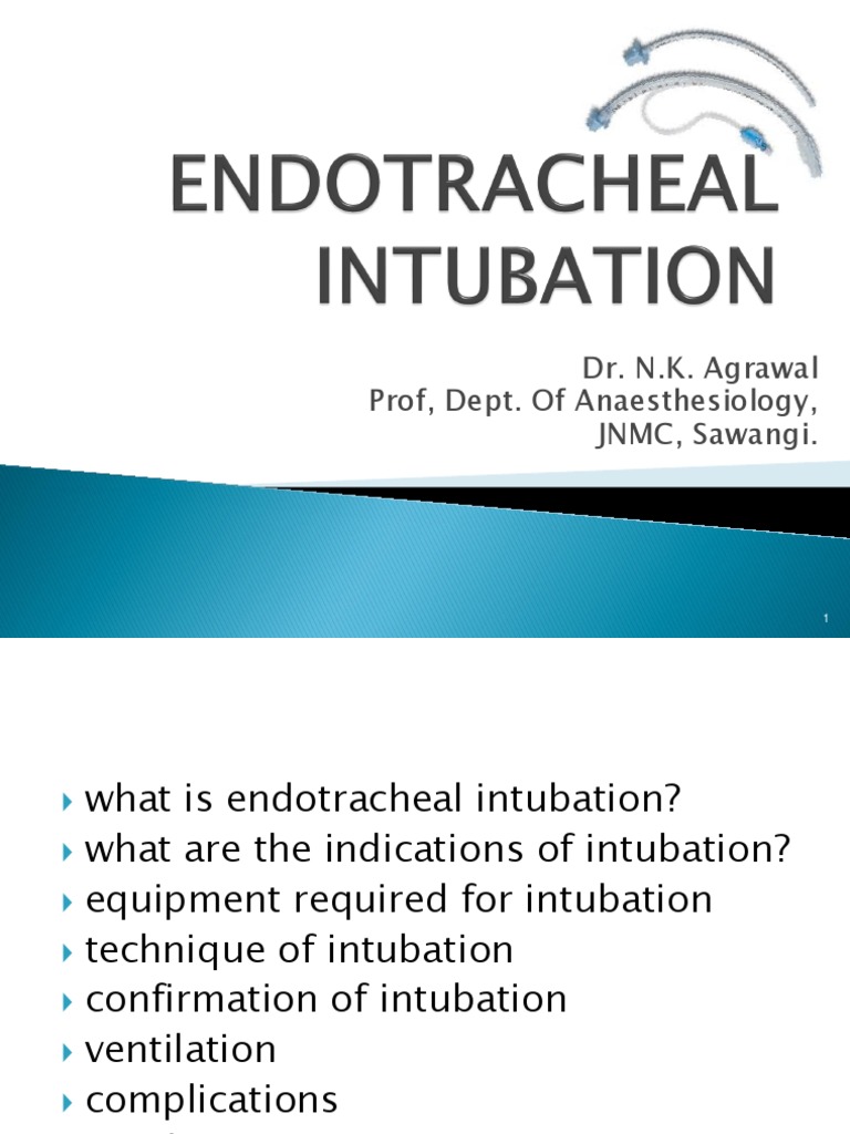 Endotracheal Intubation Overview | PDF | Anesthesia | Clinical Medicine