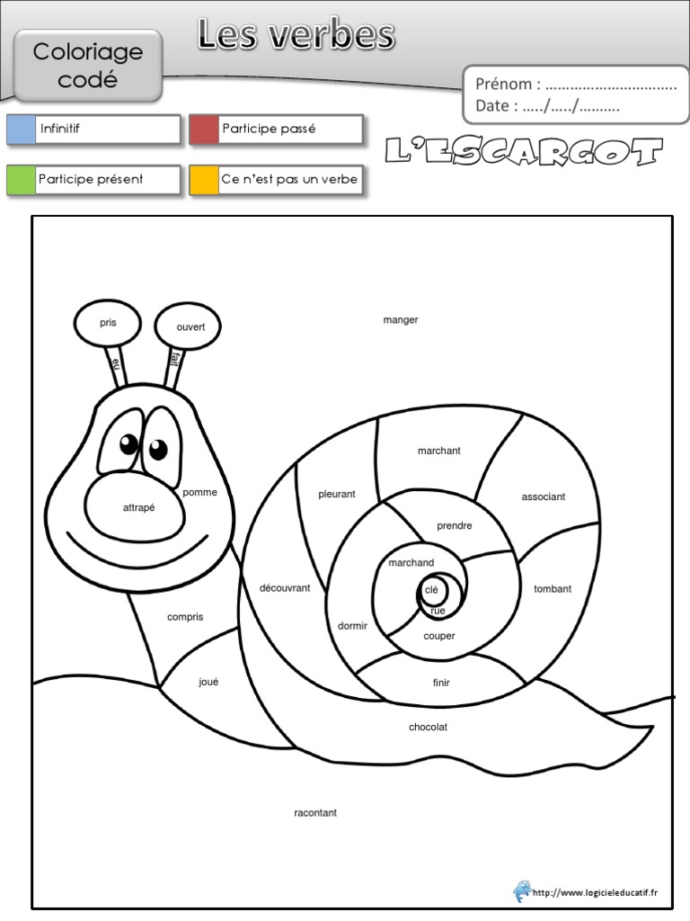 Coloriage Magique Passé Composé Cm1 Coloriage Magique Verbes | PDF | Syntaxe | Grammaire