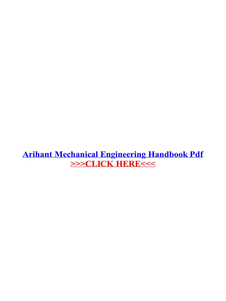 Arihant Mechanical Engineering Handbook PDF PDF E Books Engineering