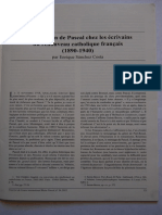 Enrique Sánchez Costa. La réception de Pascal chez les écrivains du renouveau catholique français (1890-1940)