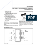 Tda7313nd Digital Controlled Stereo Audio Processor With Loudness