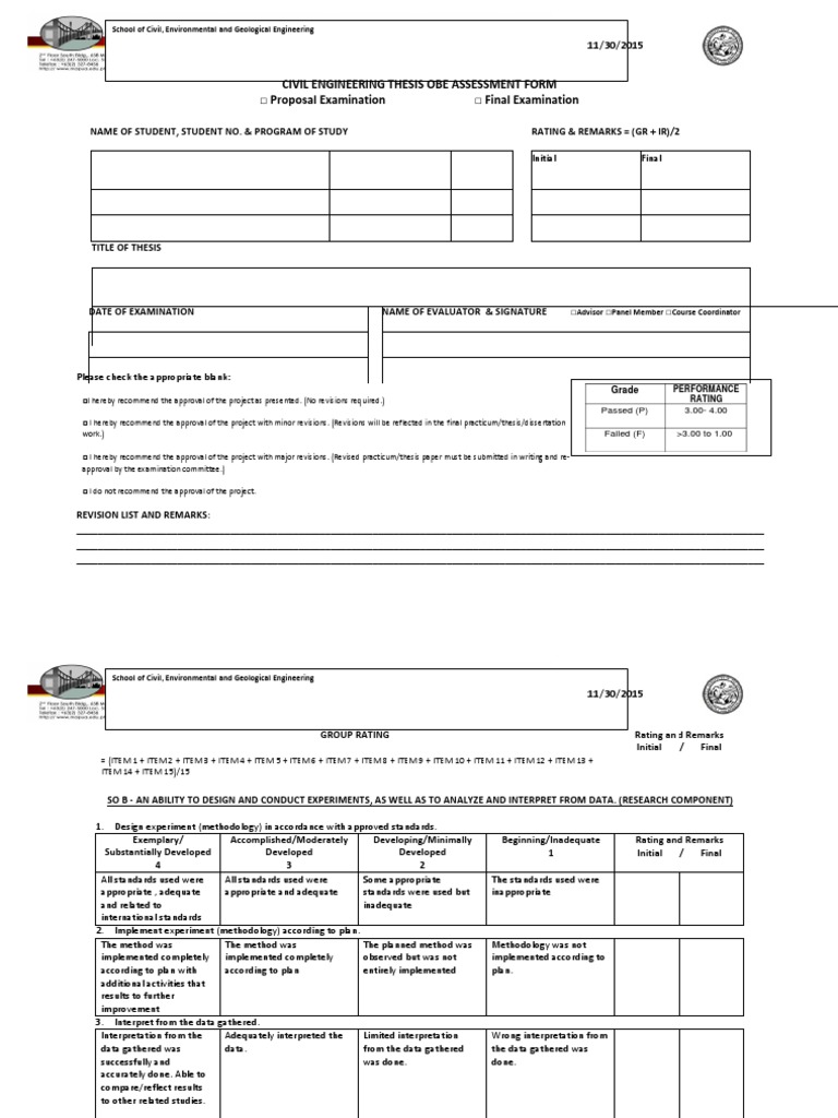 Thesis grading criteria picture