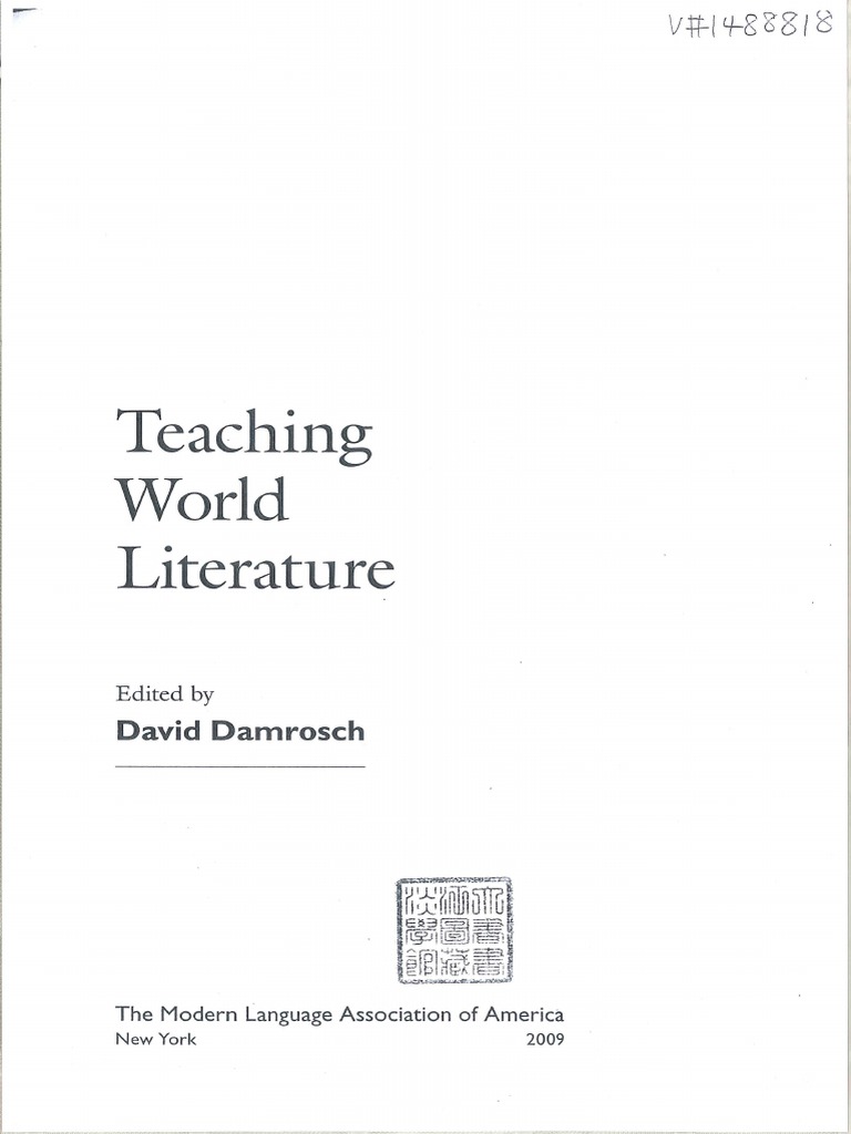 David Damrosch-Teaching World Literature-The Modern Language Associacion of  America | PDF | Translations | Western World