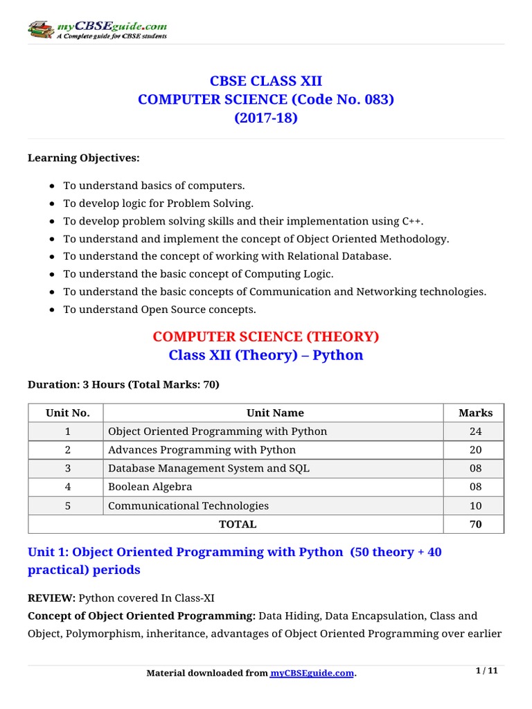 phd in computer science entrance exam syllabus