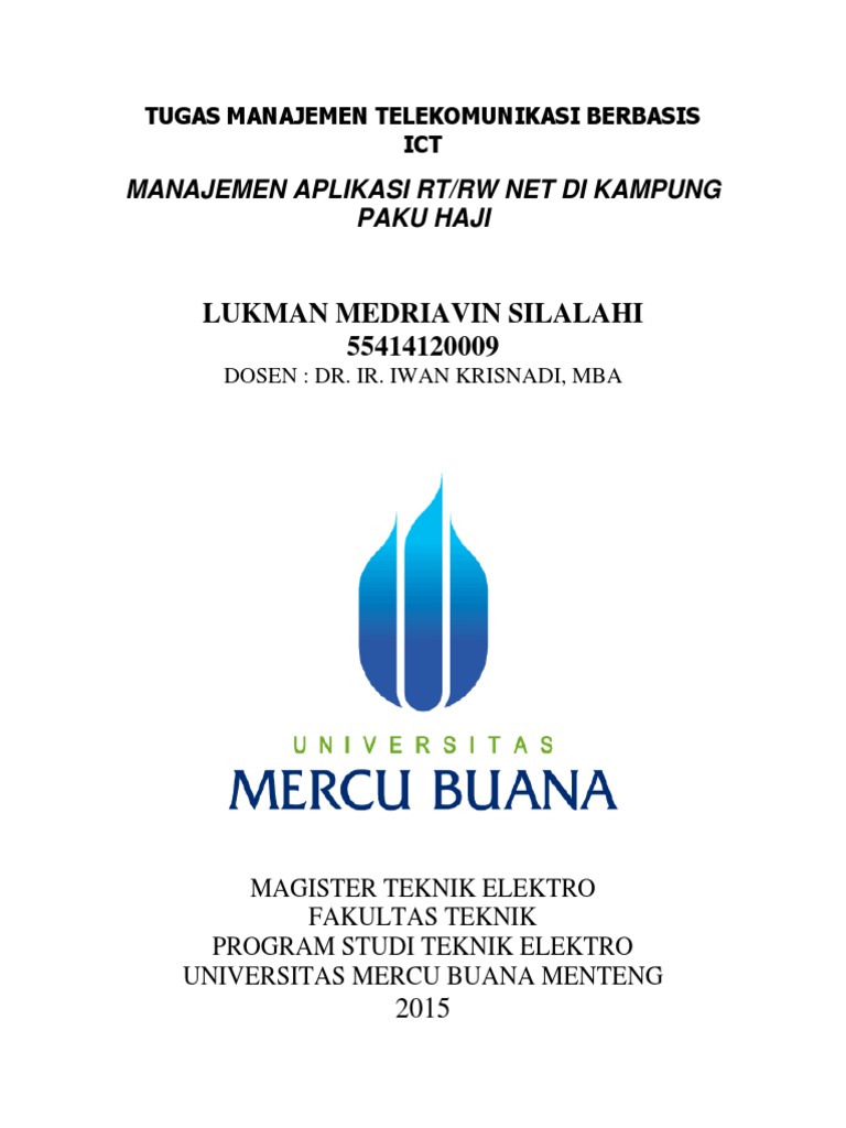 Manajemen Aplikasi Rt Rw Net Di Kampung