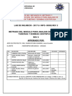 Informe de Metrado Del Modulo de Análisis de Fluidos en Bombas y Tuberias