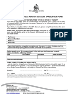 SPD - Single Persons Discount Application Form