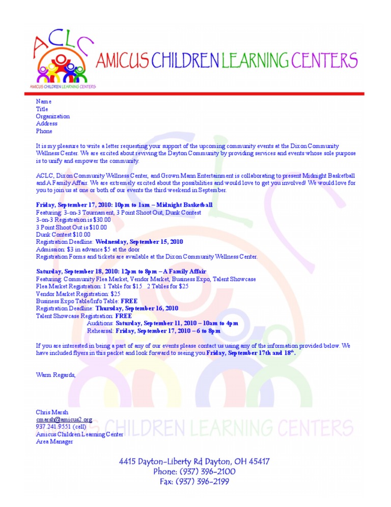 Participation Request Letter 