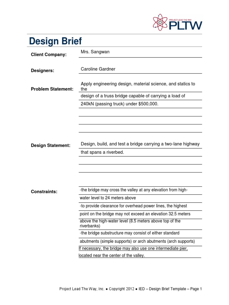 Designbrieftemplate Bridge | PDF | Technology & Engineering