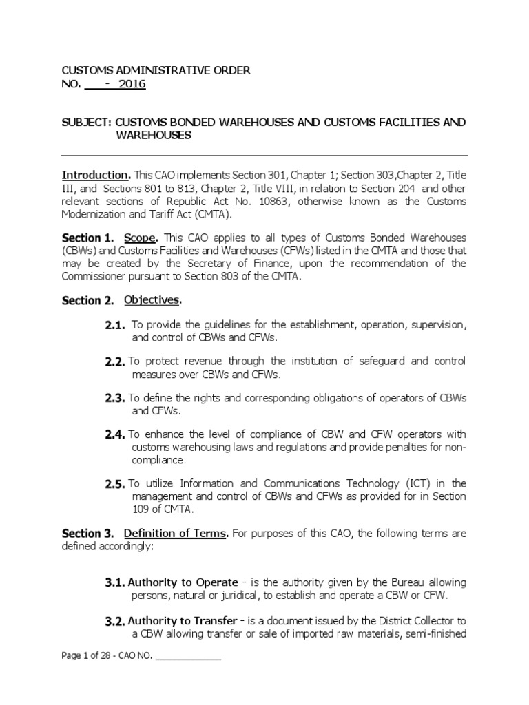 Customs Bonded Warehouses Guidelines | PDF | Customs | Economies