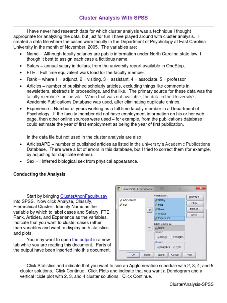 Cluster Analysis in SPSS for Faculty Data | PDF | Factor Analysis ...