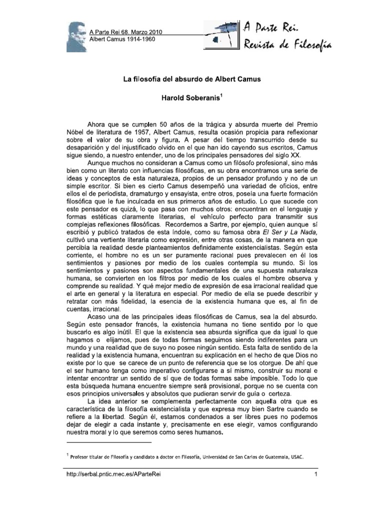 Image Result For La Concepcin Del Absurdo Segn Albert Camus