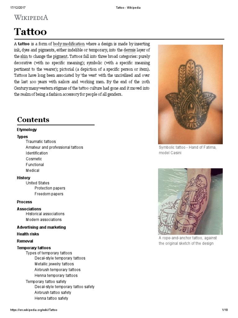 Tattoo Wikipedia Tattoo Body Art