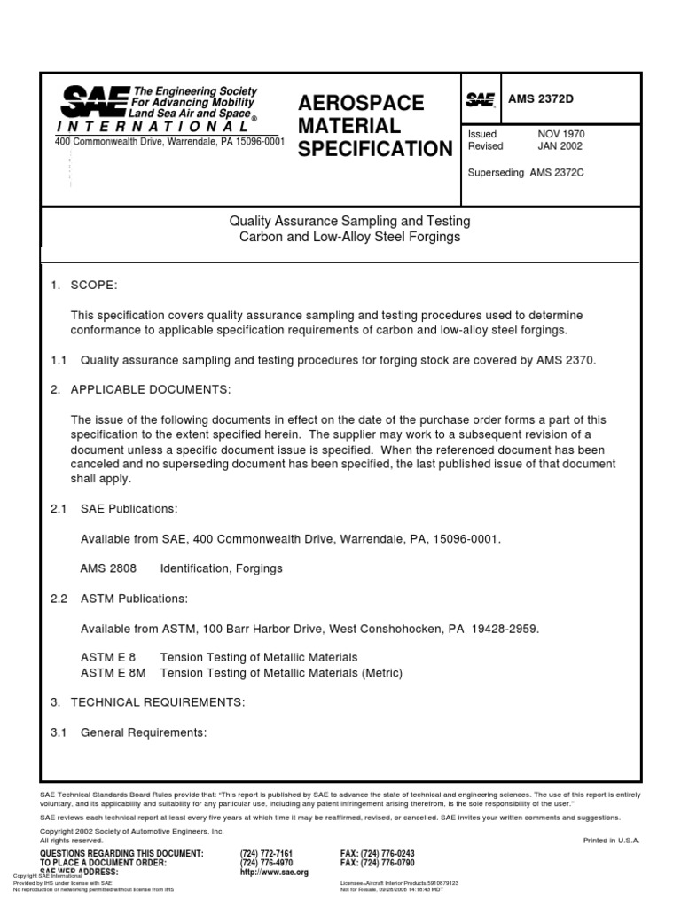 Ams 2372 Heat Treating Specification Technical Standard