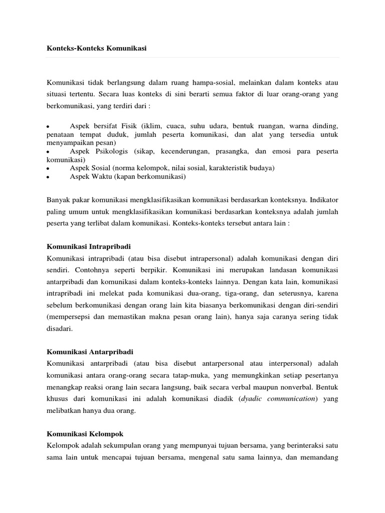 Konteks Komunikasi | PDF