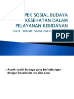 Aspek Sosial Budaya Kesehatan Dalam Pelayanan Kebidanan