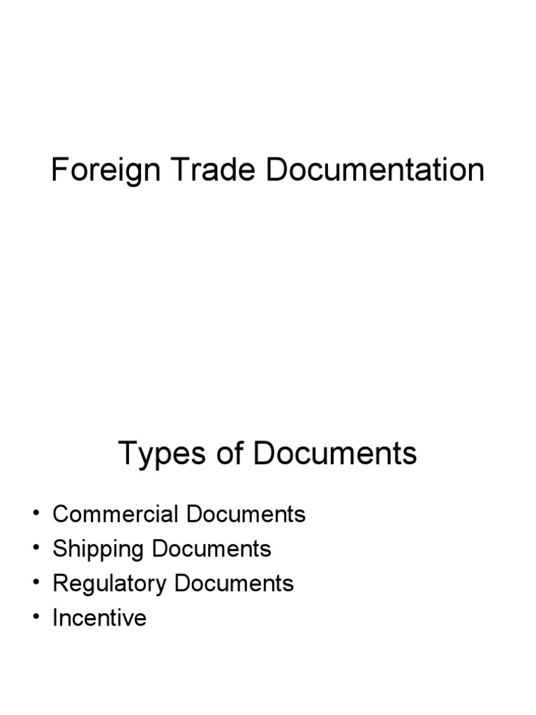 Foreign Trade Documentation PDF Business Documents Bill Of Lading