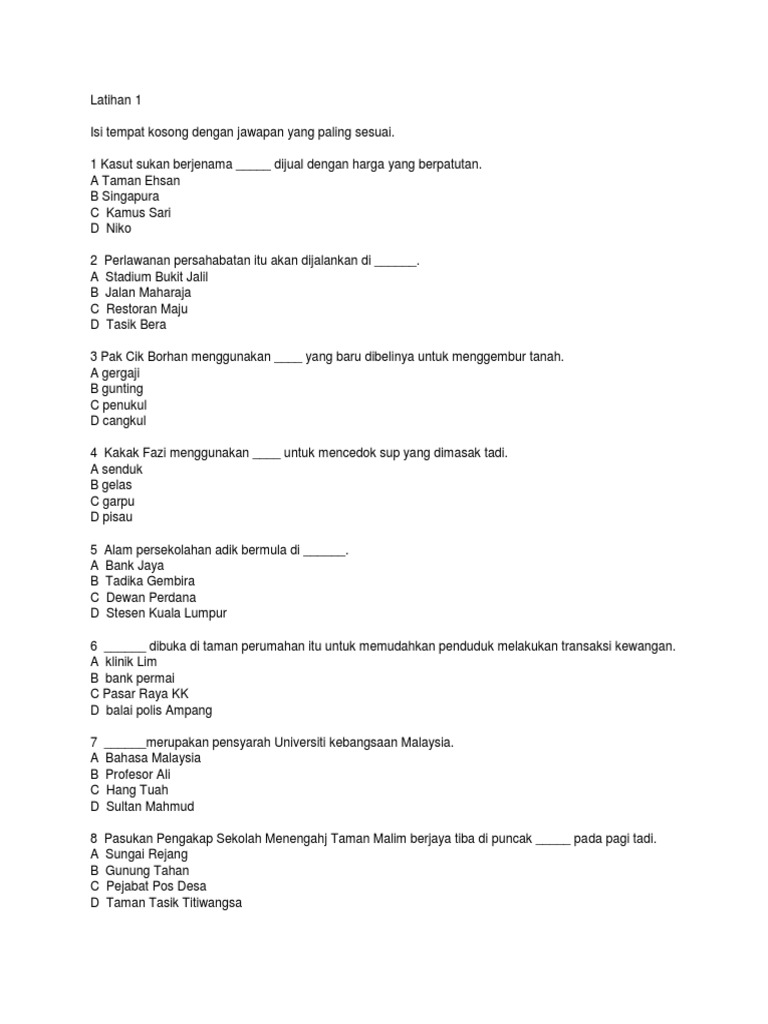 Latihan Ulangkaji Pdf