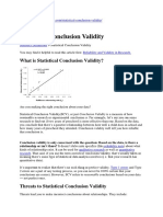 Statistical Conclusion Validity