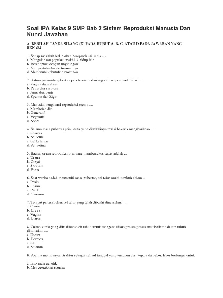 Soal essay ipa kelas 9 dan jawabannya image