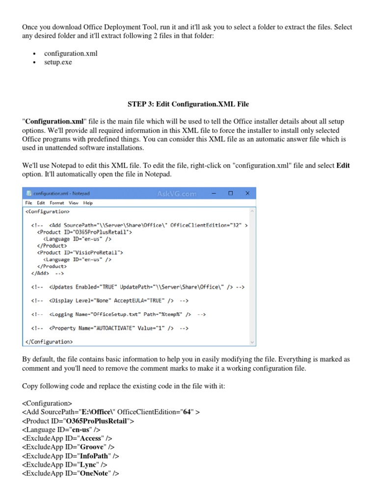 Office Deployment Tool Command Line Interface Installation