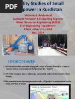 Feasibility Studies of Small Hydropower in Kurdistan