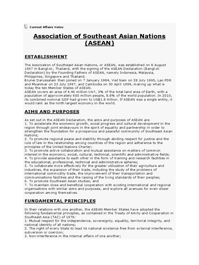 ASEAN Overview and Key Developments | PDF | Association Of Southeast ...
