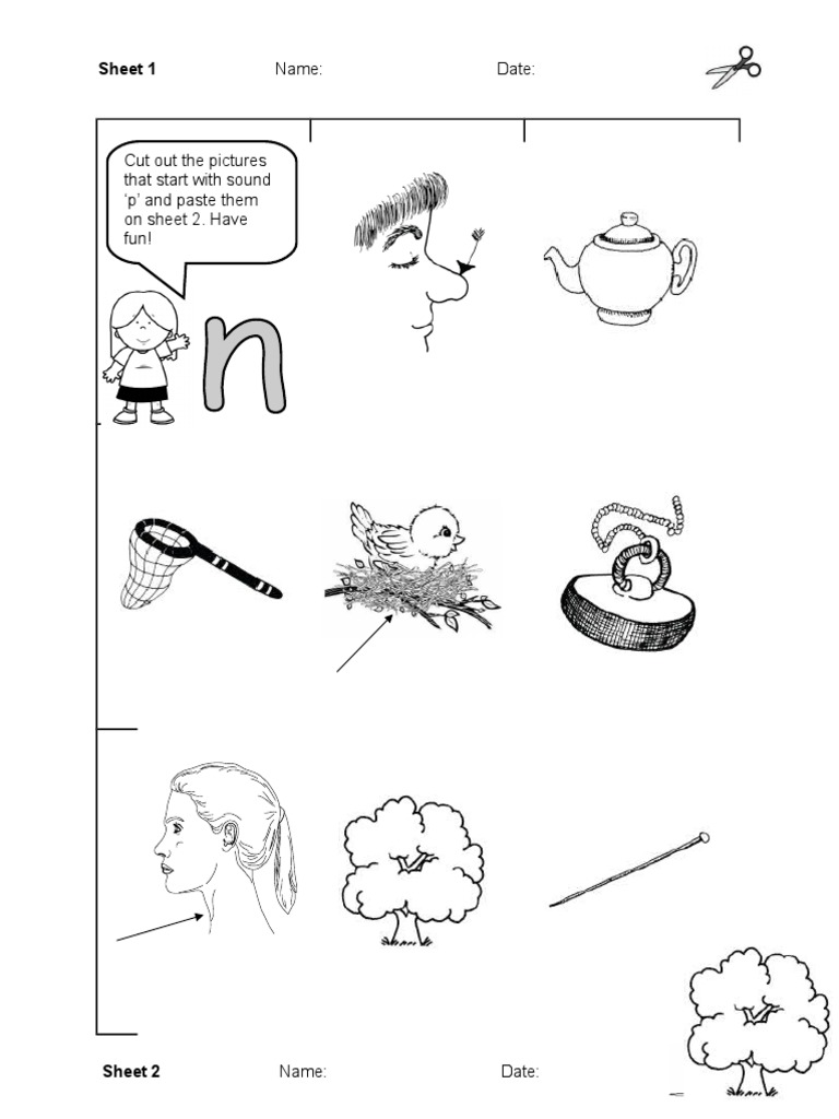 Cut Out The Pictures That Start With Sound P' and Paste Them On Sheet 2 ...