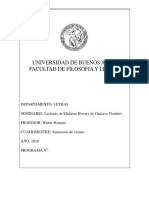 Romero Lecturas de Madame Bovary de Gustave Flaubert Seminario de Verano 2018