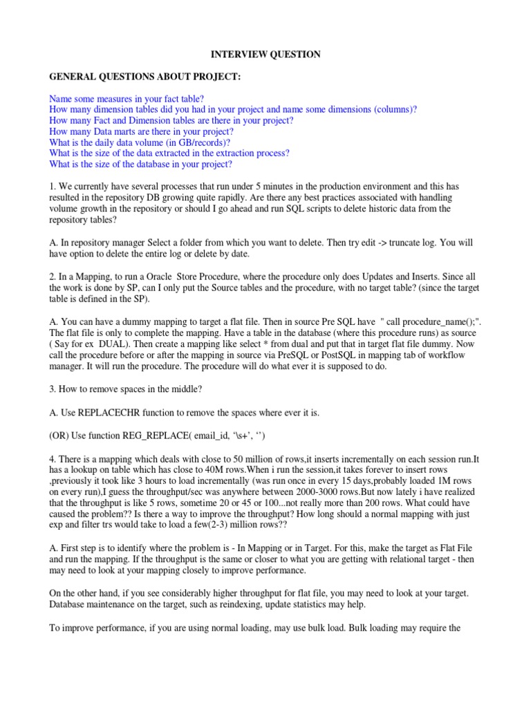 Key Informatica Interview Questions | PDF | Database Index | Data Warehouse