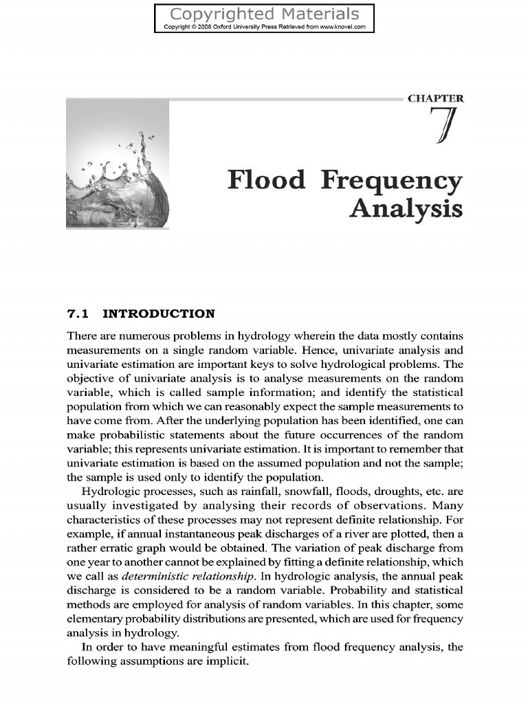 Flood Frequency Analysis Engineering Hydrology Pdf Logarithm