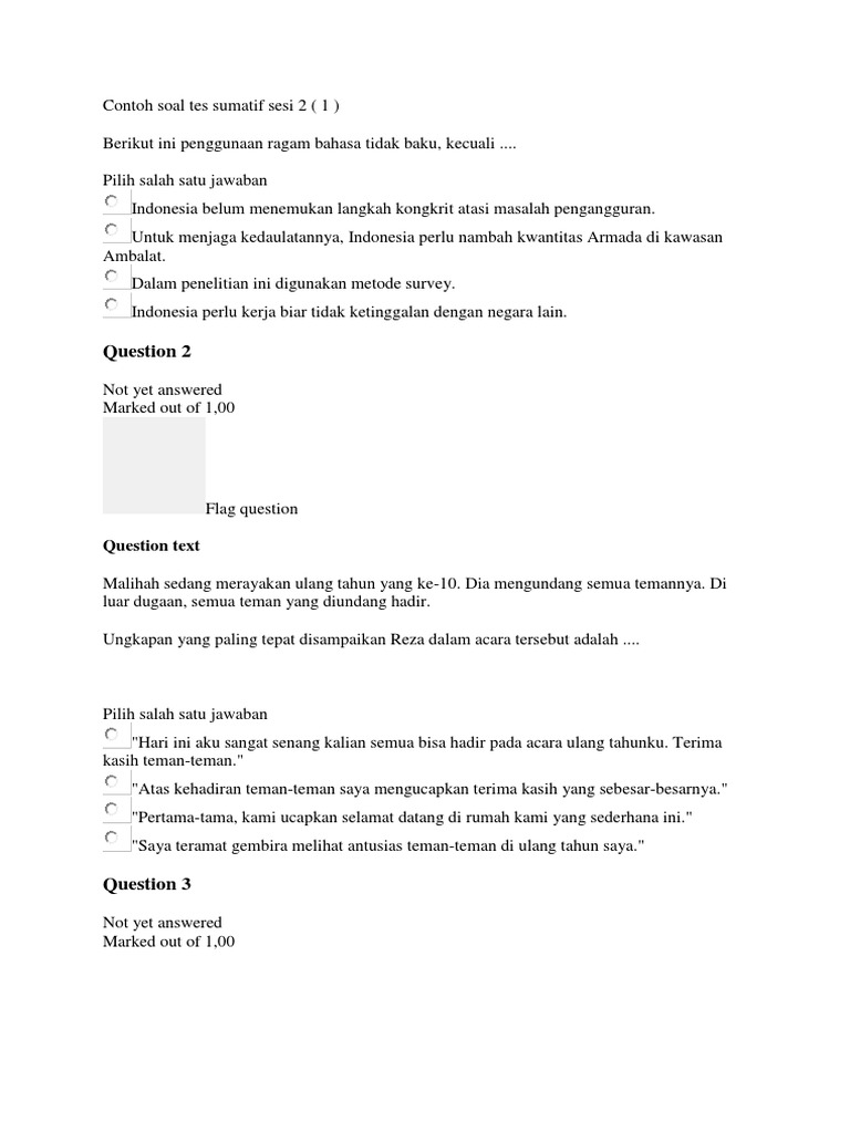 Contoh Soal Tes Sumatif Sesi 2