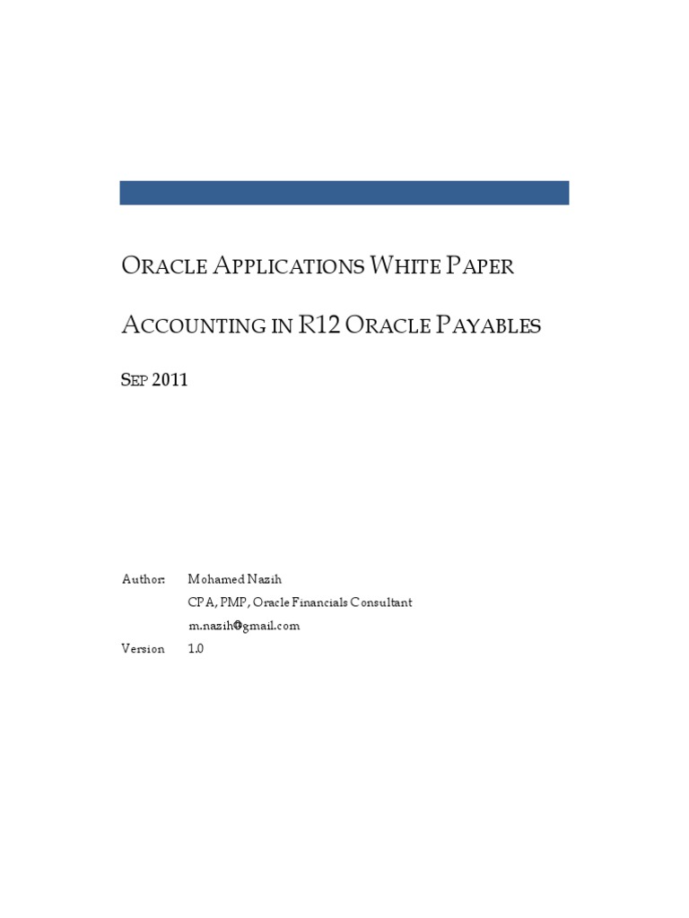 Accounting in R12 Oracle Payables | PDF | Debits And Credits | Invoice