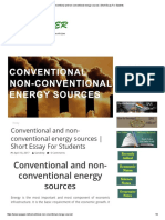 Conventional and Non-Conventional Energy Sources - Short Essay For Students PDF