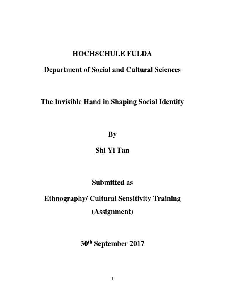 The Invisible Hand in Shaping Social Identity | PDF | Grammatical ...