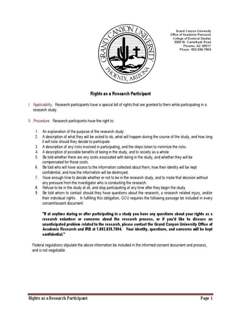 Rights of Research Participants Explained | PDF | Institutional Review ...