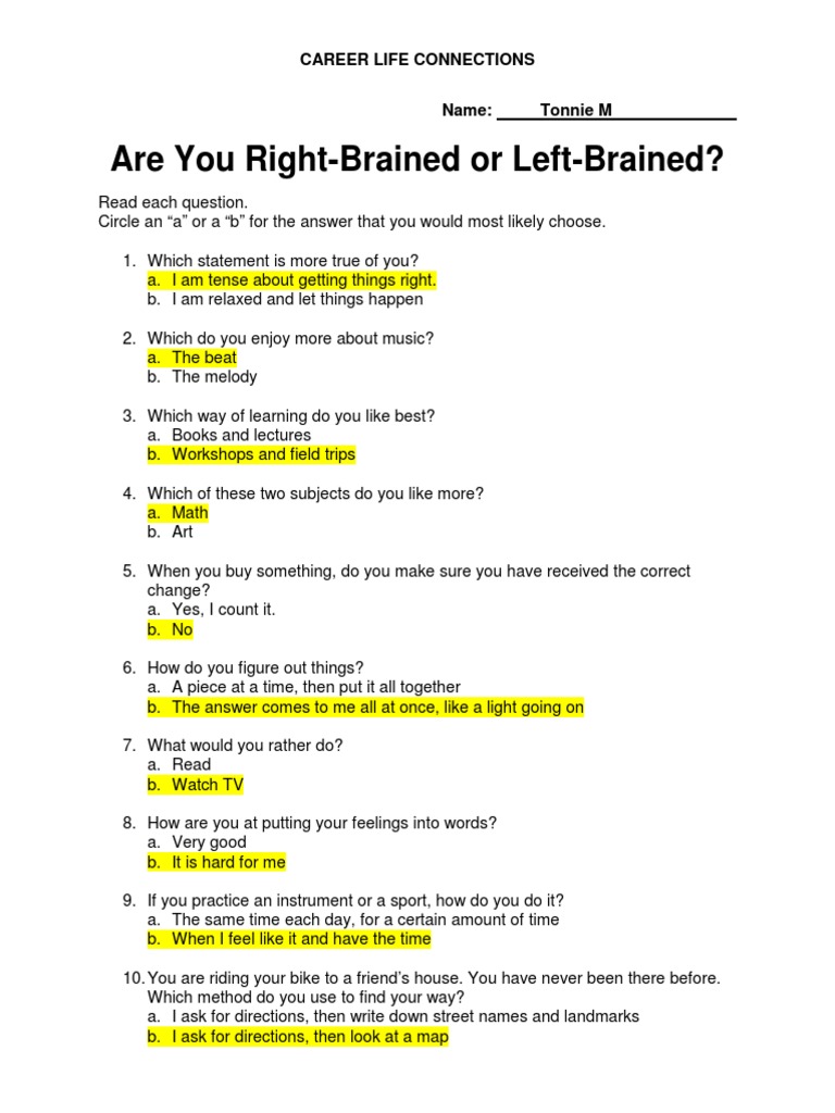 Right Vs Left Brain | PDF | Extrasensory Perception | Neuroscience