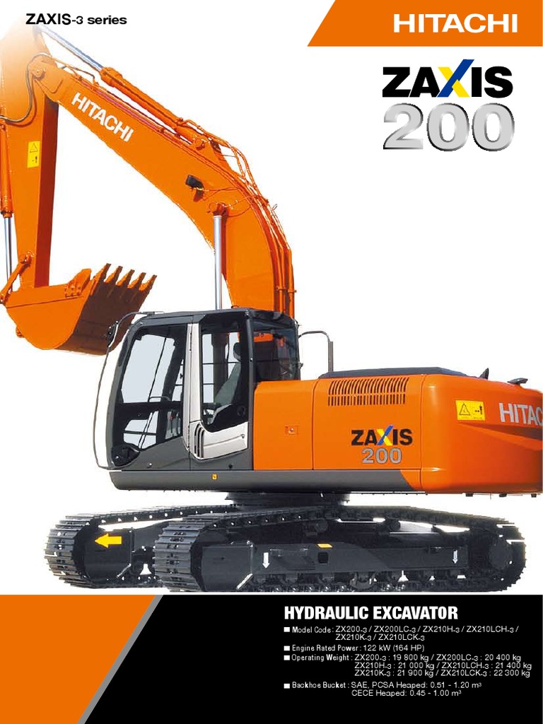 Hitachi ZX200-3 Excavator Overview | PDF | Vehicle Technology