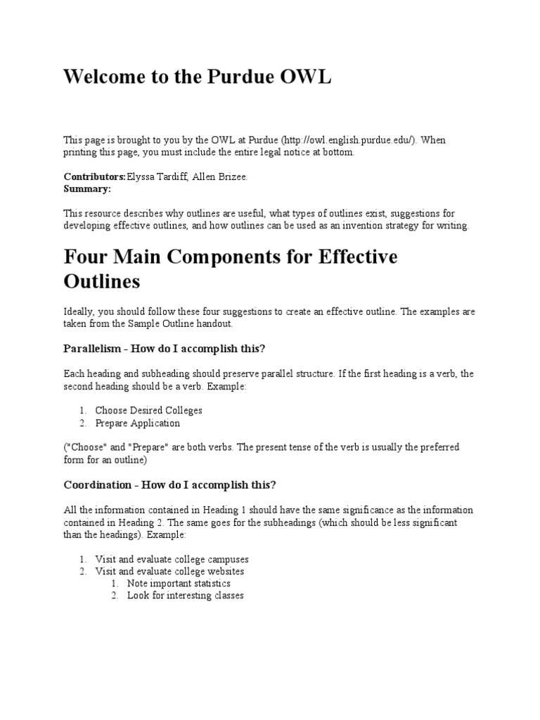 College essay outline image