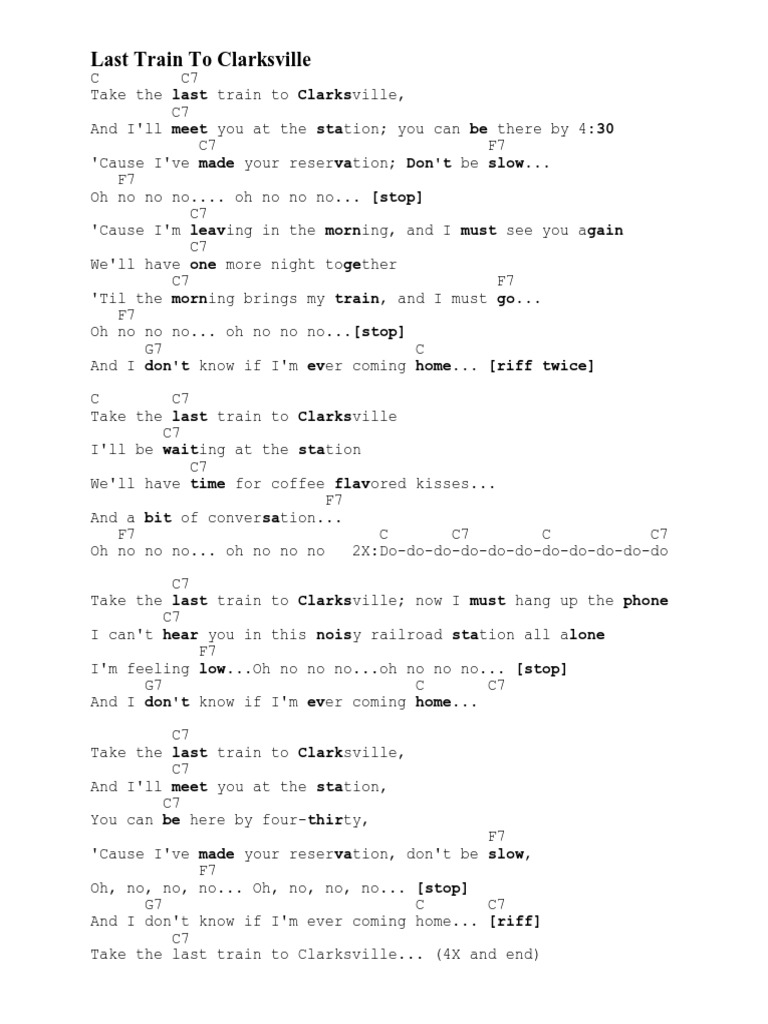 Last Train to Clarksville PDF