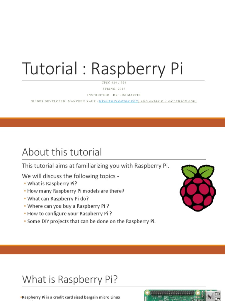 Raspberry Pi Tutorial | Download Free PDF | Raspberry Pi | Secure Shell