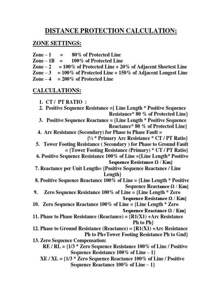 Distance Protection Relay Calculations | PDF | Manufactured Goods ...
