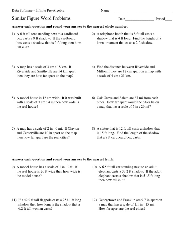 Similar Figure Word Problems PDF  PDF  Teaching Mathematics  Nature With Regard To Similar Figures Worksheet Answers