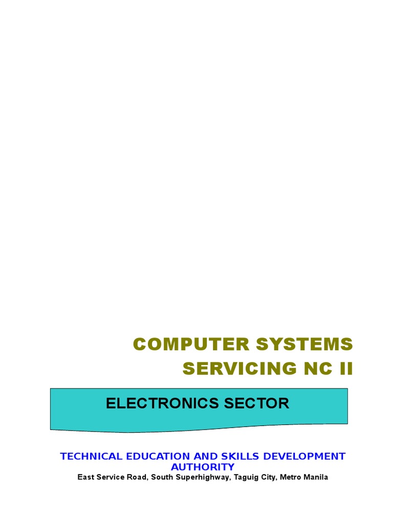 Computer Systems Servicing NC Ii: Electronics Sector | PDF ...